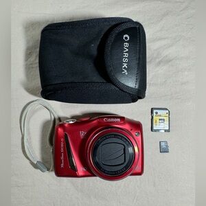 Canon Powershot SX150 IS 14.1mp Red Digital Camera 4G Card Included